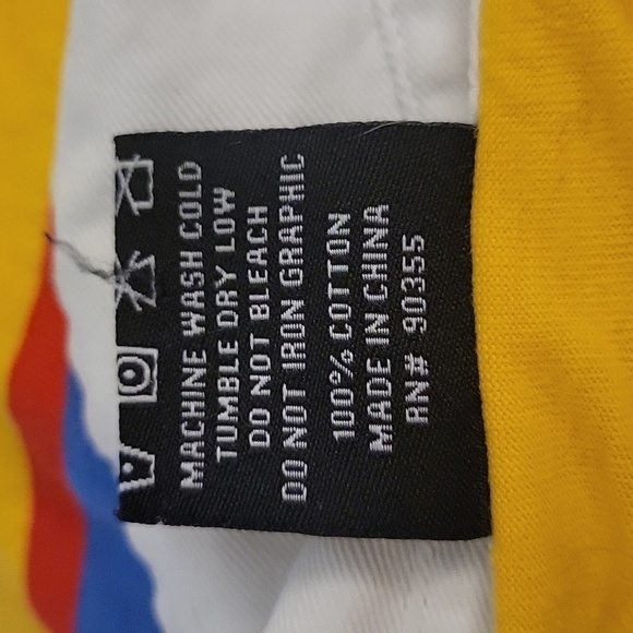 VTG ODD FUTURE Canary Yellow Striped Cropped Long Sleeve Baddie Rugby Shirt - Picture 7 of 7